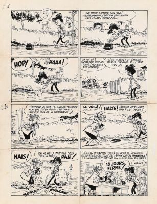 Franquin | Modeste et Pompon, planche-gag à l’encre de… | AZ auction