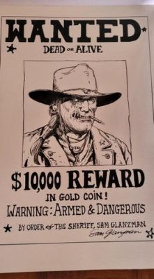 SAM GLANZMAN original art, JONAH HEX Dead or Alive, Signed, Reward in Gold Coins | eBay US