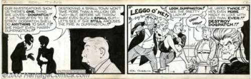 Al Capp - Original Comic Strip Art for Li’l Abner Daily (United Features Syndicate, 1/18/49). A mean old lady has - | Heritage