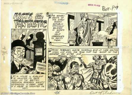 Ross Andru and Mike Esposito - Original Art for Out of the Shadows #6 (Standard, 1952). A small strip, "Facts - | Heritage