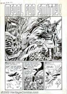 Al Avison (attributed) - Original Art for Warfront #27, Complete 7-page Story, "Medal for Smitty!" - | Heritage