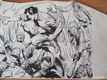 JOSÉ ORTIZ: JUNGLA NÂº 1, COMPLETO: PORTADA + 10 PÃGINAS. PLANCHAS ORIGINALES.