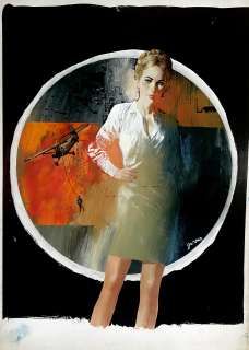 CARLO JACONO - Original cover for Segretissimo n. 199 "Nick Carter: destinazione Hanoi": Cm 29x40. Gouache on board. Signed. Mint. Code 132.