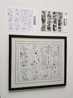 Rodier, Yves | Planche originale  - Un Jour Dans L’Aéroport, une aventure de Tintin + Carte de voeux N&B (TL) + reproduction planche couleur  - EO (1996) | Catawiki