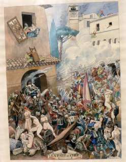 Cazanave Raymond. (1893-1961) | CAZANAVE Raymond. Â« La Part du Chef Â» Gouache en couleurs directes et& | Tessier Sarrou