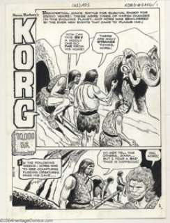 Pat Boyette - Original Art Panel Pages for Korg: 70,000 B.C. #2 Group of sixteen pages (Charlton, 1975). A - | Heritage