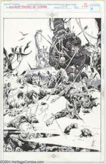 Alex Nino - Original Splash Page Art for Savage Sword of Conan #228, page 1 (Marvel, 1994). Alex Nino lends his - | Heritage