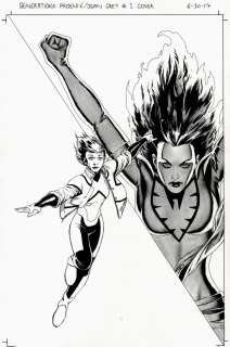 John Cassaday | Generations: Phoenix & Jean Grey #1 Wash-Tone Cover (Beautifully Detailed 1St Issue Cover!) 2017 | Romitaman