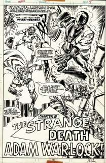 Jim Starlin, Steve Leialoha - Warlock #11 Splash (Warlock, Pip the Troll, And the in-Betweener!) 1975