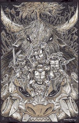 Kevin Eastman | Stunning 2025 Original Cover Art – TMNT VI Issue 13 Kevin Eastman Cover Featuring All 4 Dudes | Kevin Eastman