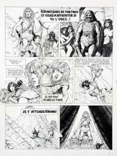 Delaby | Bran, planche n°35 Ã  l’encre de Chine, publié a… | Banque Dessinée