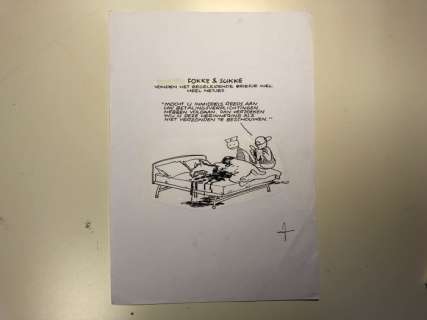 Van Tol, Jean-Marc - Original back cover art (modified) - Fokke & Sukke ’’vonden het begeleidende briefje wel heel netjes’’ | Catawiki