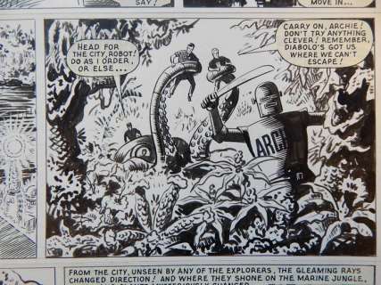 Kearon, Edward - Original page - Robot Archie - Robot Archie and the Golden City - (1970) | Catawiki