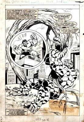 Dave Wenzel Duffy Vohland | Captain Britain #6 (Historic 1976 Page 1 Splash That Reprints the Thing Vs Hulk Ff #112 Battle!) | Romitaman
