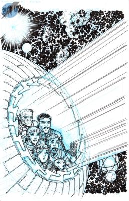 Chris Burnham | The Rocketfellers Issue 3 Page Cover | Felix Comic Art