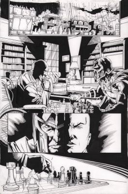 Jay Leisten | Predator Kills the Marvel Universe #2 P.4 - Xavier & Magneto Play Chess - 2025 | Anthony’s Comic Book Art