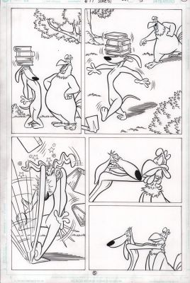 Leo Batic, Mike Decarlo | Looney Tunes #77 P.5 - Foghorn Leghorn & Book Balancing - 2001 | Anthony’s Comic Book Art
