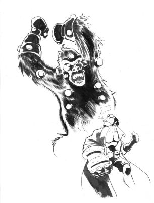 Shawn Kuruneru | Hellboy V. Gorilla | ComiConArt