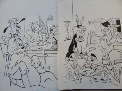 Nicholson, Ray - 2x Original cover - Bugs Bunny + Tom and Jerry - [1980s] | Catawiki