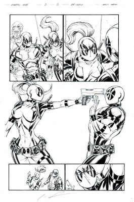 Rob Liefeld Adelso Corona | Deadpool Corps #2 P 12 (Deadpool & Lady Deadpool Ready To Battle Each Other!) 2010 | Romitaman