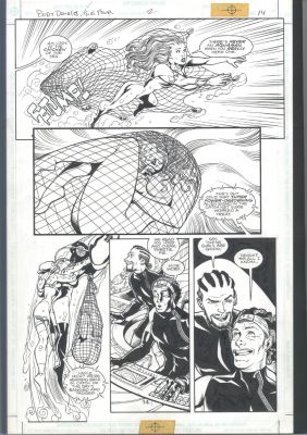 Joseph Phillips | Joe Phillips - Body Doubles Art - Sexy Woman Is the Catch of the Day in a Net Issue Body Doubles/Girl Power # 2 Page 14 | Koch Comic Art