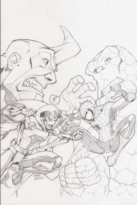 Carlos Gomez | Spectacular Spider-Man #196 Cover (Spider-Man Battles Cobra & the Thing Battles the Rhino!) 2010 | Romitaman