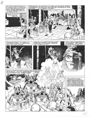 De Gieter Lucien | Planche originale 37 de PAPYRUS Tome 6 les quatre doigts du dieu lune par DE GIETER | Galerie Napoléon