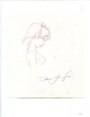 Dean Yeagle | Mandy Bust Profile Pencil Drawing - Signed | Anthony’s Comic Book Art