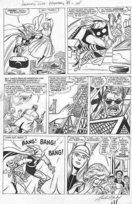 Jack Kirby | Kirby, Jack - Journey Into Mystery #89 Large Pg 11, Early Thor & Nurse Jane Foster - Flying - Signed 1962 @ Oax 2026 | Cool Lines Art