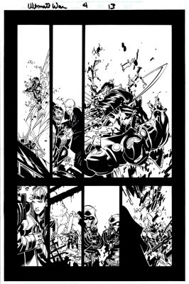 Andy Owens, Chris Bachalo | Ultimate War #4 P 13 (Wolverine Battles & Saves Professor X From the Ultimates! Shadowcat & Black Widow Also!) 2002 | Romitaman