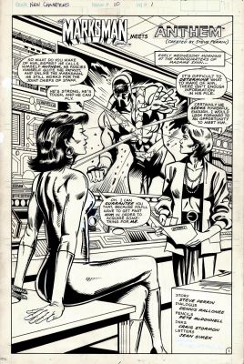 Pete McDonnell | League of Champions #5 P 1 Splash (2 Sexy Babes Watching Anthem!) 1992 | Romitaman