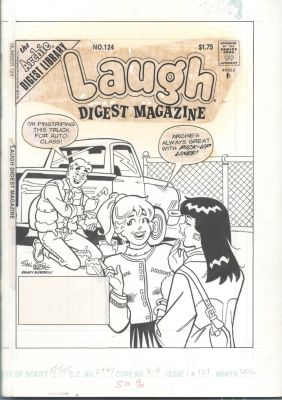 Stan Goldberg | Goldberg Cover - Veronica And Betty Laugh At Archie’s Auto Detailing Issue Laugh Digest Magazine # 124 Page Cover | Koch Comic Art