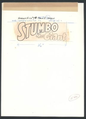 Warren Kremer | Original Hand-Drawn "Stumbo the Giant" Title Logo Issue Harvey Hits # 78 | Koch Comic Art