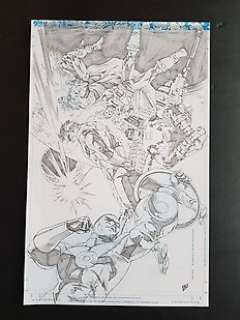 Jonathan Lau - Original Art Pencil Pin-Up - Green Lanterns of Earth - (2008) 