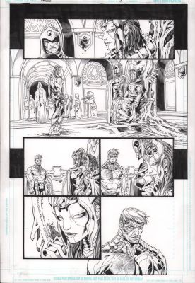 Howard Porter, John Dell | Magog #5 P.12 - Magog in Throne Room - 2010 | Anthony’s Comic Book Art