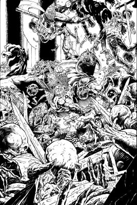 Tim Vigil | Frank Frazetta’s Dark Kingdom #4 Splash (Awesome Published Death Dealer / Morden Battling Demons!) | Romitaman