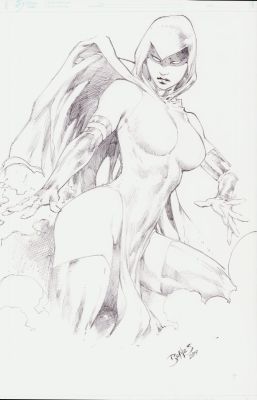 Ed Benes | Raven Ink + Pencil Art Commission - Signed 2019 | Anthony’s Comic Book Art