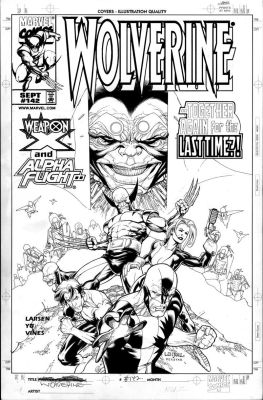 Leinil Yu | Yu, Leinil - Wolverine #142 Cover, Weapon X & Alpha Flight Vs Modok | Cool Lines Art