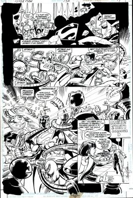 Joe Rubinstein, Paul Ryan | Superman #136 P 19 Semi-Splash (Superman in Every Panel Battles Rogue Robots!) 1998 | Romitaman