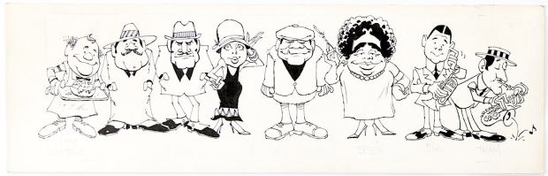 Jack Rickard | Rickard, Jack - Legs Comic Strip Daily - Presentation Daily a - Gangster Tryout Series 1960S | Cool Lines Art