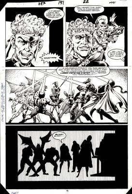 Dell Barras, Don Perlin | Defenders #151 P 16 (Angel, Beast, Gargoyle, Iceman, Valkyrie Battle Andromeda All Battle Manslaughter Throughout!) 1985 | Romitaman