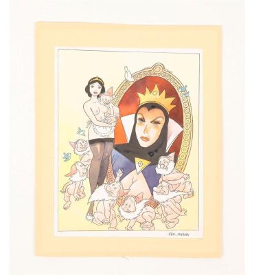 MATENA, DICK (B. 1943). DRAWING OF AN EROTIC SCENE AFTER SNOW WHITE | Zwiggelaar Auctions