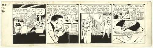 128: Chester Gould Dick Tracy daily 12/31/49 comic art | Russ Cochran