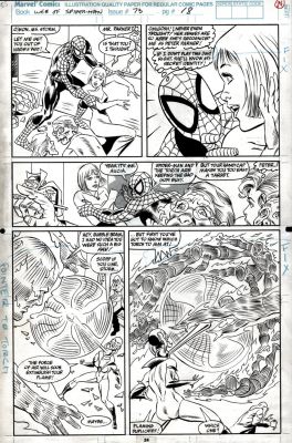 Alex Saviuk, Keith Williams | Web of Spider-Man #73 P 24 (Spider-Man & Human Torch Battle Headmen To Save Mj & Alicia Masters Storm!) 1990 | Romitaman
