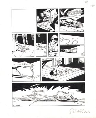 Cadelo Silvio | Planche originale 38 en Noir et Blanc sur papier de ENVIE DE CHIEN - Tome 1 | Galerie Napoléon