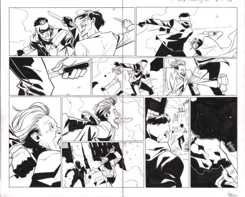 Dustin Nguyen, Mark Morales | Dc Ko: Red Hood Vs the Joker #1 Pgs.4&5 - Joker Vs Jason Todd Dps - Signed - 2026 | Anthony’s Comic Book Art