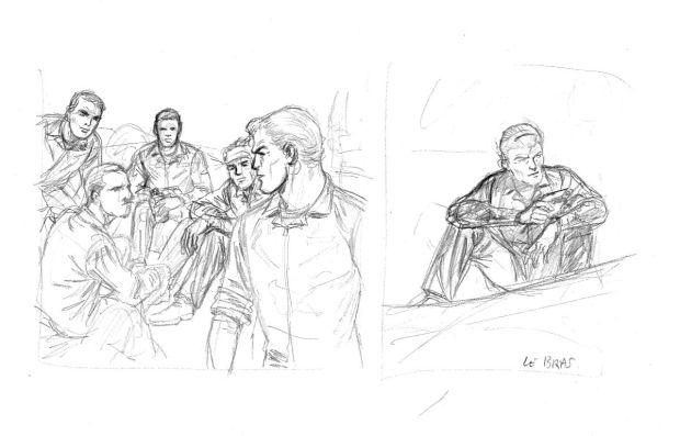 Le Bras Andrã© | CrayonnÃ© originale de BUCK DANNY avec Sonny Tuckson et Jerry Tumbler | Galerie Napoléon