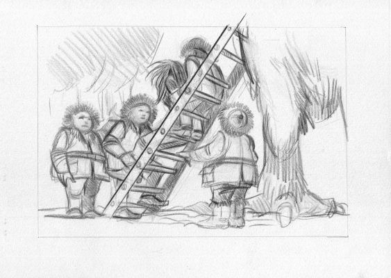 Sokal Benoît | SYBERIA Illustration prÃ©paratoire Youkols | Galerie Napoléon