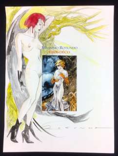 Rotundo, Massimo - illustrazione originale con stampa "Eros Déco" | Catawiki