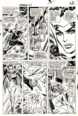 Don Heck, John Romita Sr. | Avengers #23 P 9 (Historic Very 1St John Romita Marvel Art Story! Sexy Wanda, Hawkeye, & Quicksilver) Large Art -1965 | Romitaman